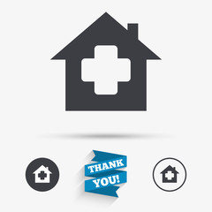Medical hospital sign icon. Home medicine symbol