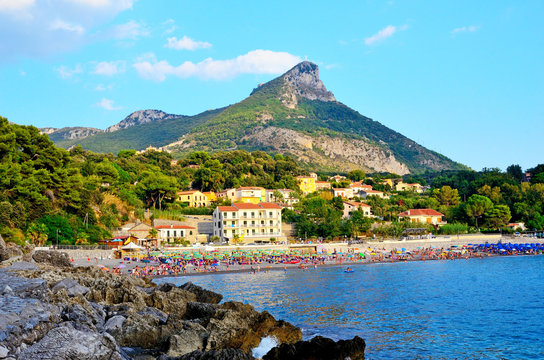 view of the sea at sunset Fiumicello Maratea Italy