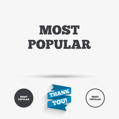 Most popular sign icon. Bestseller symbol.