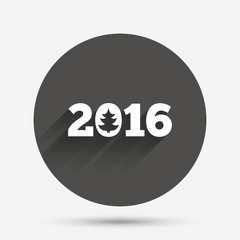 Happy new year 2016 sign icon. Calendar date.