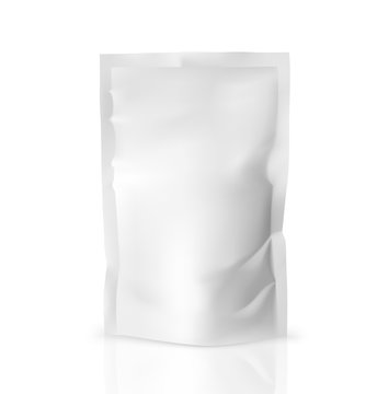 Blank sealed food pack bag vector illustration