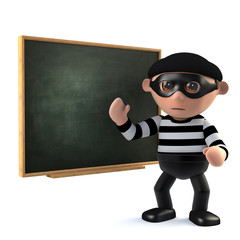 3d Burglar teaches at the blackboard