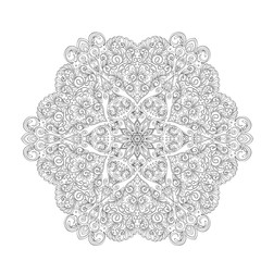 decorative mandala with Love Hearts.Outline drawing. Coloring pages for adult