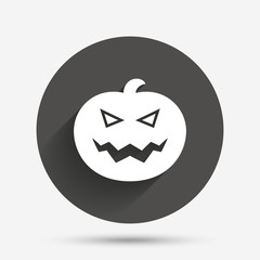 Halloween pumpkin sign icon
