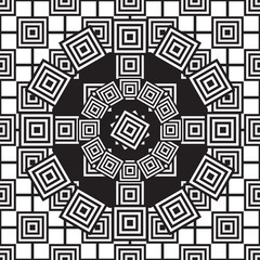 Ethnic black and white seamless pattern