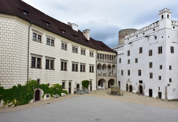 Fototapeta na wymiar Beautiful renaissance era castle with Roundel pavilion in Jindrichuv Hradec