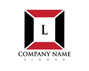 L Letter Frame Logo
