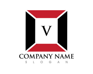 V Letter Frame Logo