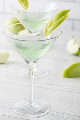 Fresh home made Apple Martini cocktails