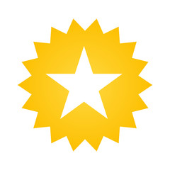 yellow star geometric shape icon. vector illustration