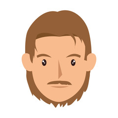 avatar man face cartoon. male person. vector illustration