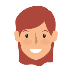 avatar woman face smiling cartoon. female person. vector illustration