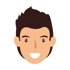 avatar man face smiling cartoon. male person. vector illustration