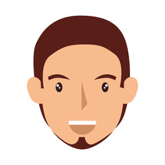 avatar man face smiling cartoon. male person. vector illustration