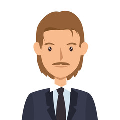 avatar man cartoon. wearing suit and tie. vector illustration