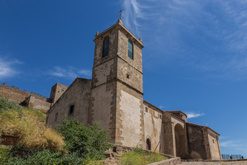 Fototapeta premium Church of Santiago located next to the castle of Medellin. Extremadura. Spain.