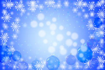 Happy New Year. Blue Bokeh. 3D render