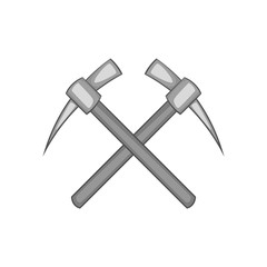 Two crosse picks icon in black monochrome style on a white background vector illustration