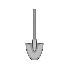 Shovel icon in black monochrome style on a white background vector illustration