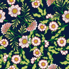 Badezimmer Foto Rückwand Vector illustration of seamless pattern with floral pattern. © Elen  Lane