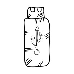 usb flash drive. data storage device. drawn design vector illustration