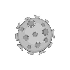 Virus icon in black monochrome style on a white background vector illustration