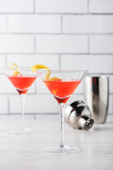 Fresh home made cosmopolitan cosmo cocktails