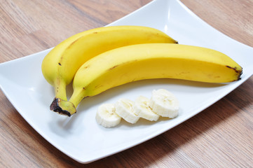 
banana on a plate