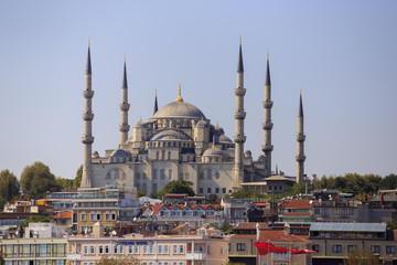 Fototapeta na wymiar Istanbul, Turkey - September 15, 2016: Sultanahmet Mosque, built in new era by Ottoman Sultan Ahmet.