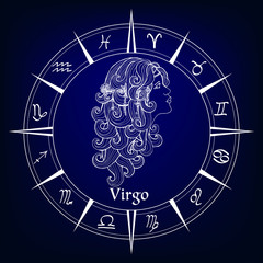 decorative patterned zodiac sign Virgo