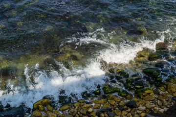Wave hitting coast