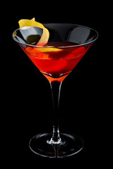 cosmopolitan cosmo cocktails on black background