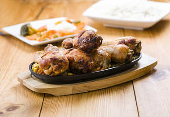 chicken drumsticks with vegetables