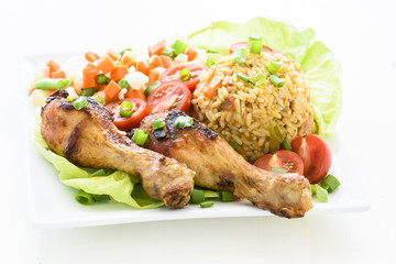 chicken drumsticks with vegetables