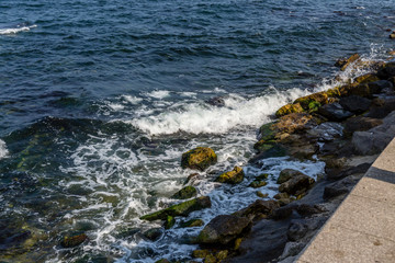 Wave hitting coast