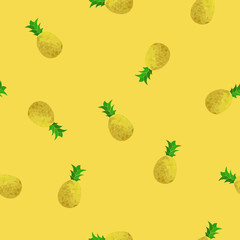 Vector Seamless Pattern with Pineapples