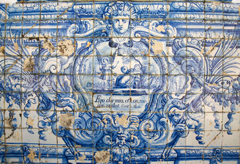 Azulejo in Coimbra - I sleep and my heart guards me