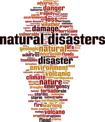 Obraz premium Natural disasters word cloud concept. Vector illustration