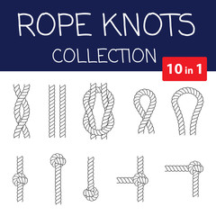 Rope knots collection. 