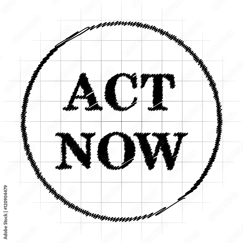 Wall mural act now icon