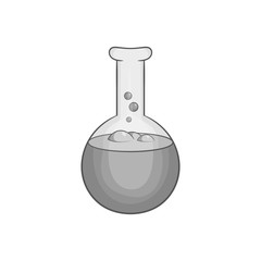 Laboratory flask icon in black monochrome style isolated on white background. Chemistry symbol vector illustration