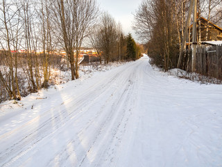 country road in winter