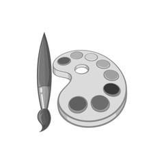 Watercolor and brush icon in black monochrome style isolated on white background. Paint symbol vector illustration