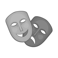Mask icon in black monochrome style isolated on white background. Events and parties symbol vector illustration