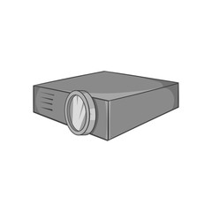Projector icon in black monochrome style isolated on white background. Device symbol vector illustration