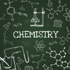 Vector chalk draw chemistry elements