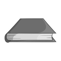 Thick book icon in black monochrome style isolated on white background. Reading symbol vector illustration