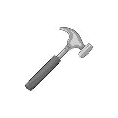Hammer icon in black monochrome style isolated on white background. Construction symbol vector illustration