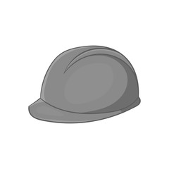 Construction helmet icon in black monochrome style isolated on white background. Repair symbol vector illustration