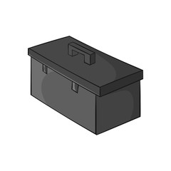 Construction suitcase icon in black monochrome style isolated on white background. Repair symbol vector illustration